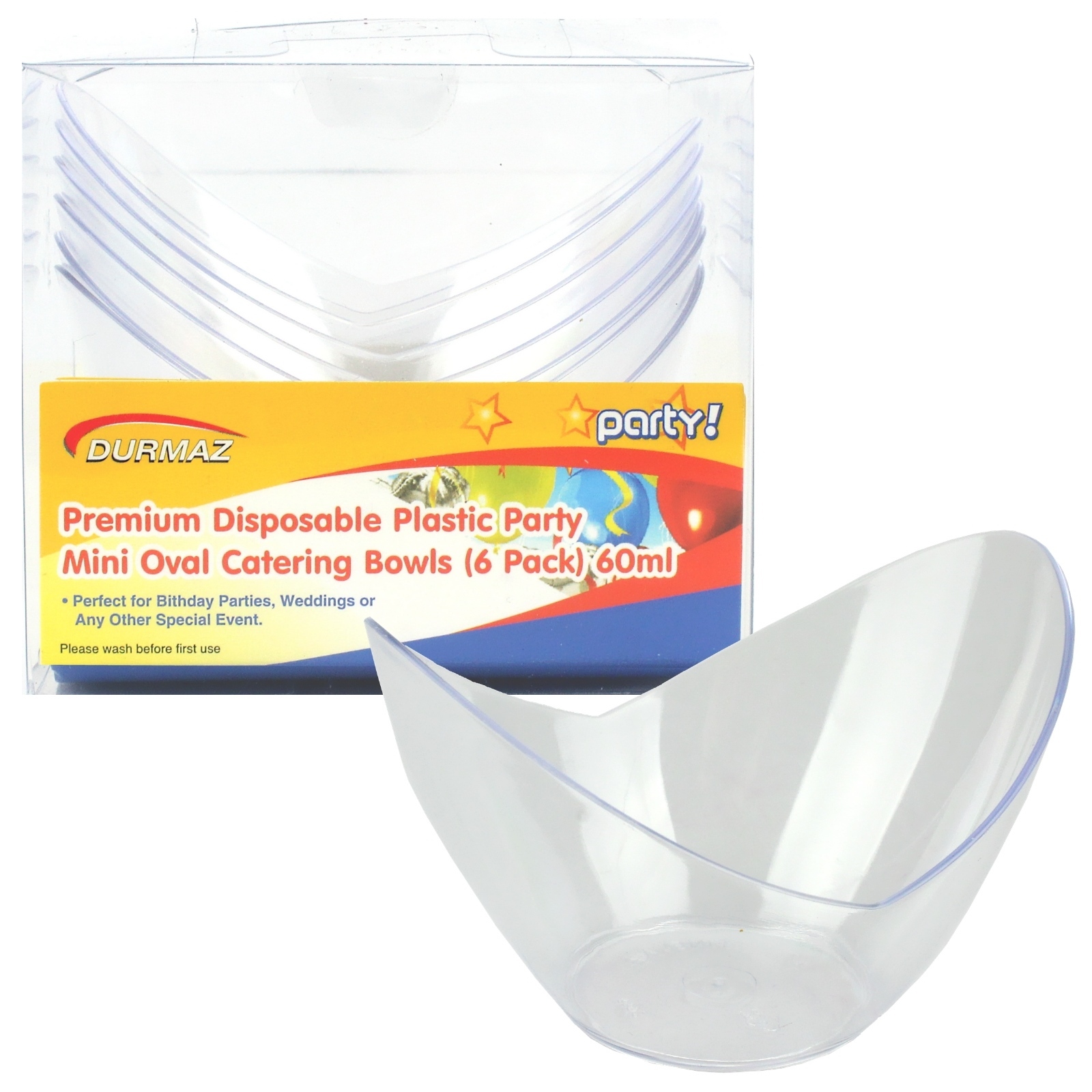 Mini Cocktail Oval Bowls (Pack of 6)