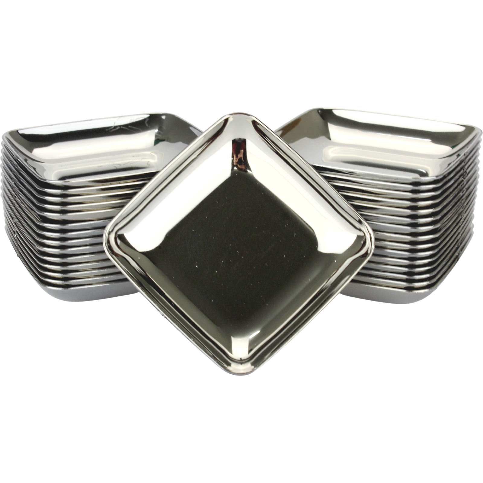 Mini Silver Square Dishes 6cm (Pack of 30) 