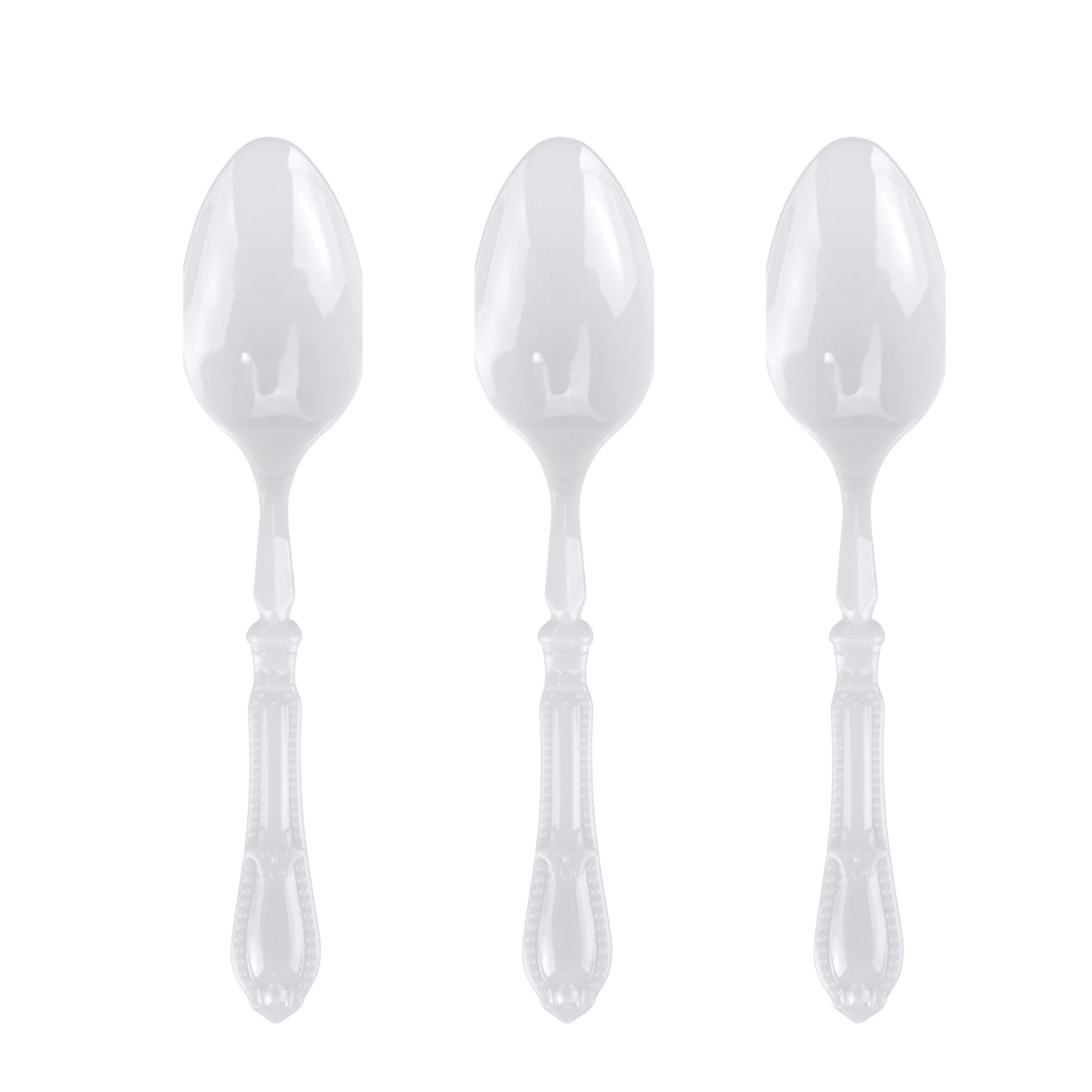 White Plastic Reusable Teaspoons (Pack of 24)  