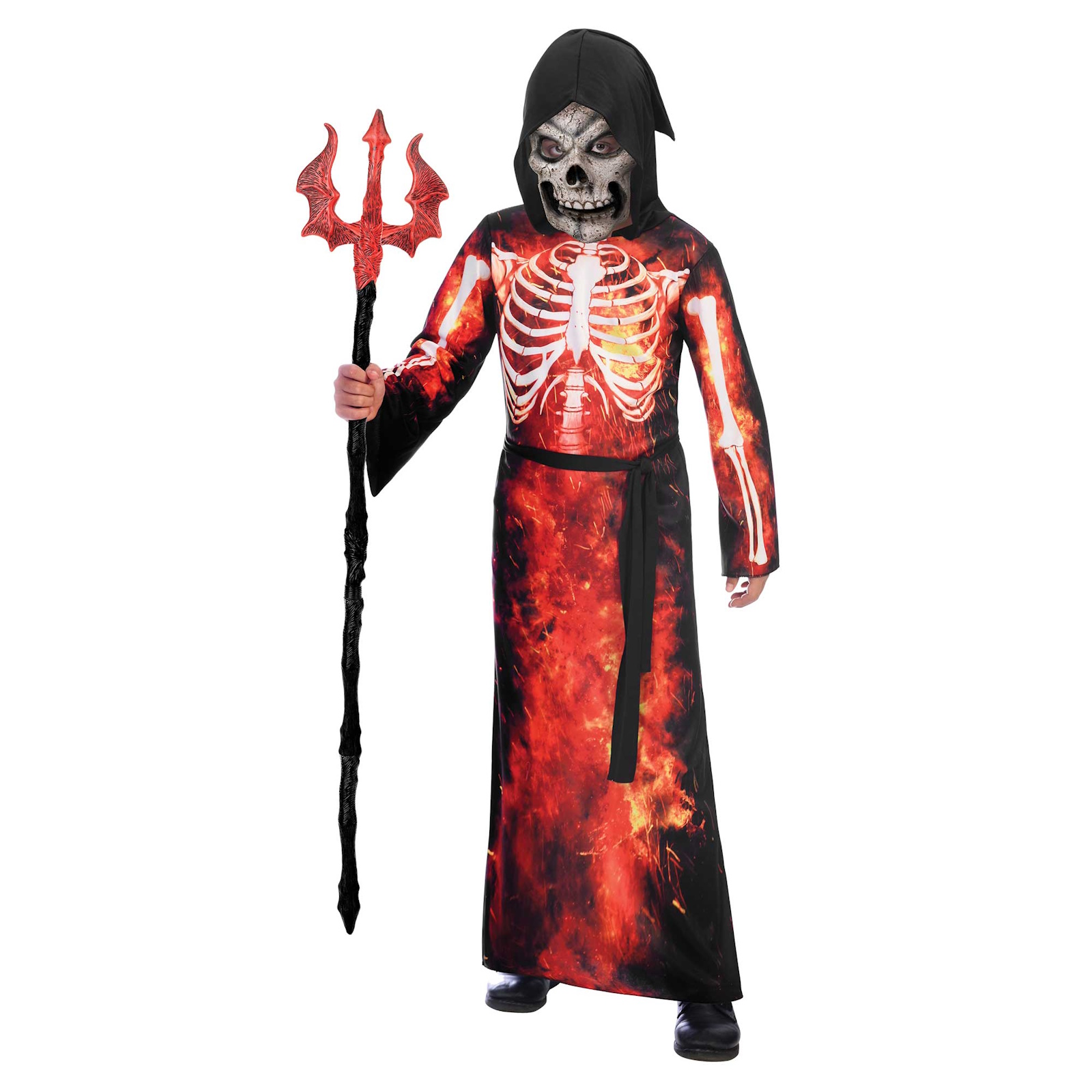 Fire Reaper Kids Robe & Mask Costume 10-12 Years