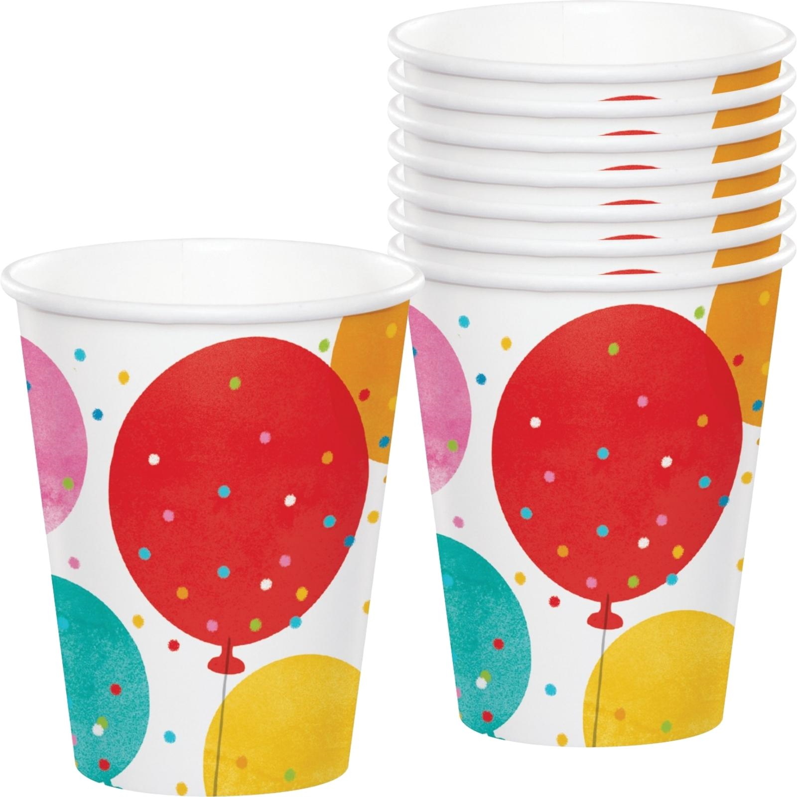 Confetti Balloons Paper Cups (Pack of 8)