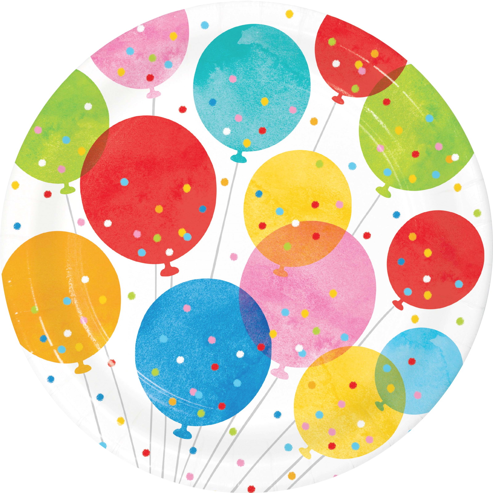 Confetti Balloons Large Paper Plates (Pack of 8)