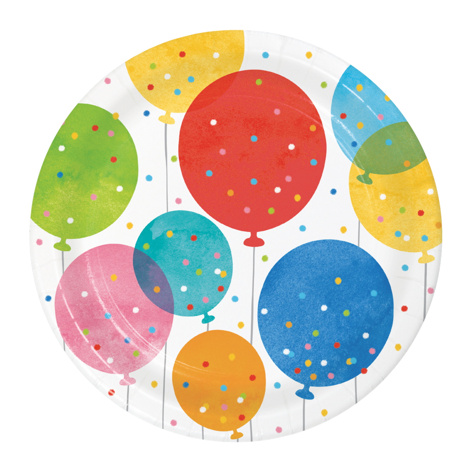 Confetti Balloons Small Paper Plates (Pack of 8)