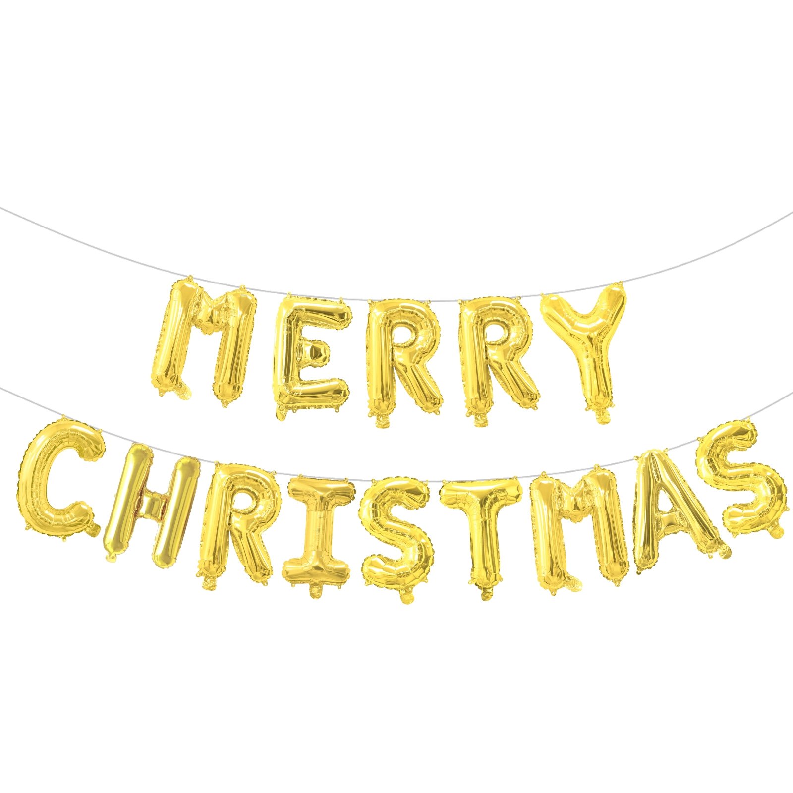 Merry Christmas Gold Foil Letter Balloon Banner (Air Fill)