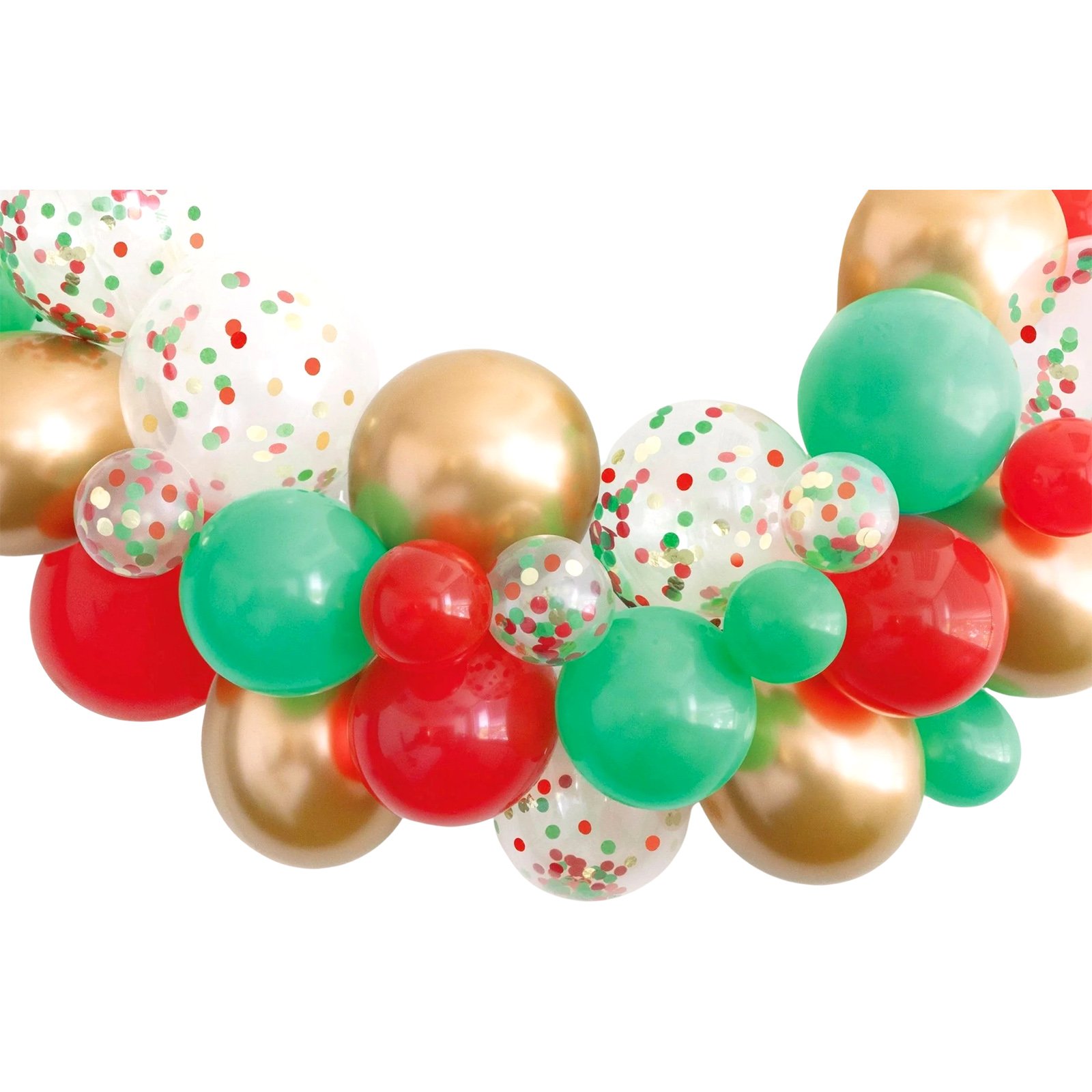Christmas Red Green And Gold Confetti Balloon Garland Kit
