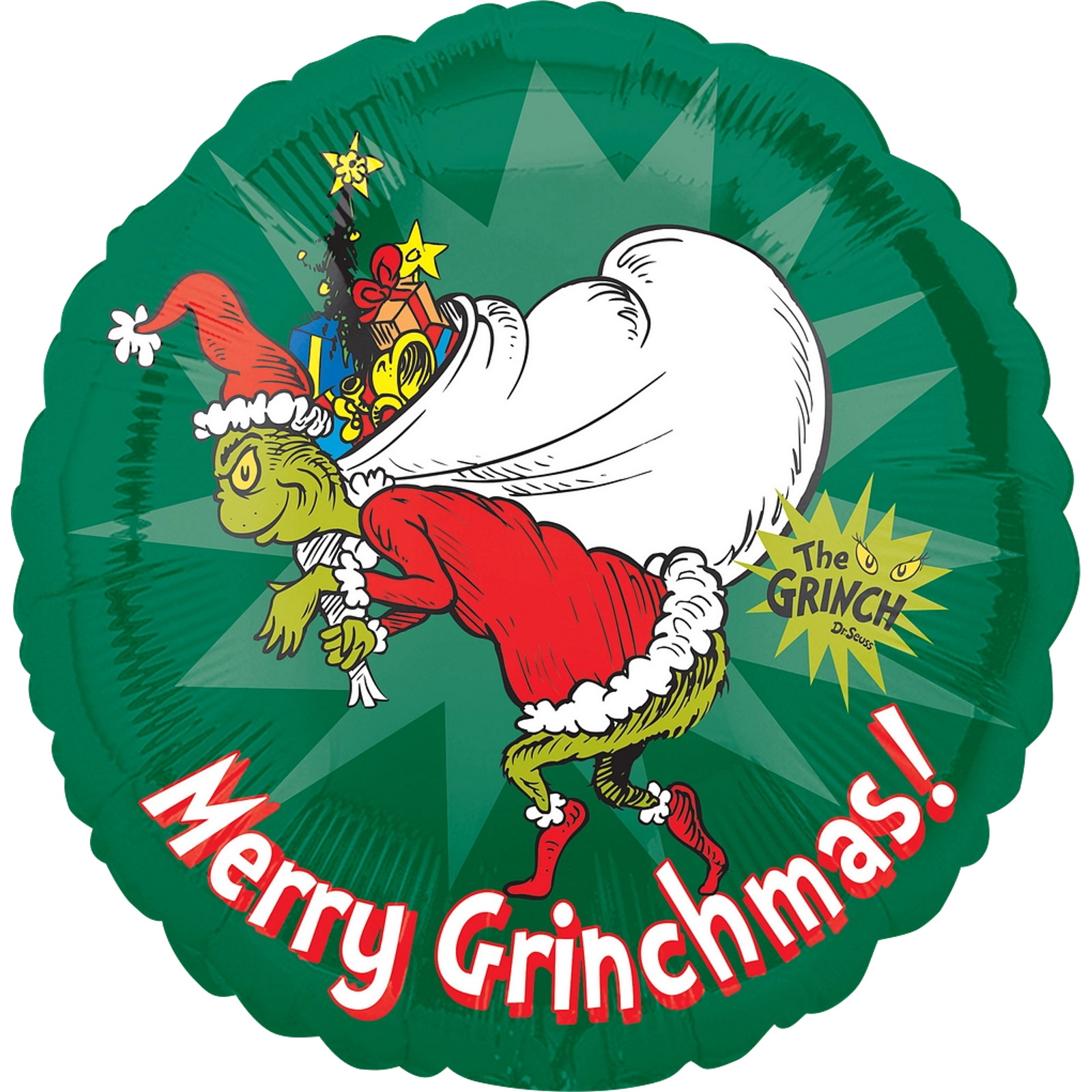 Dr Seuss Merry Grinchmas Helium Balloon 43cm 