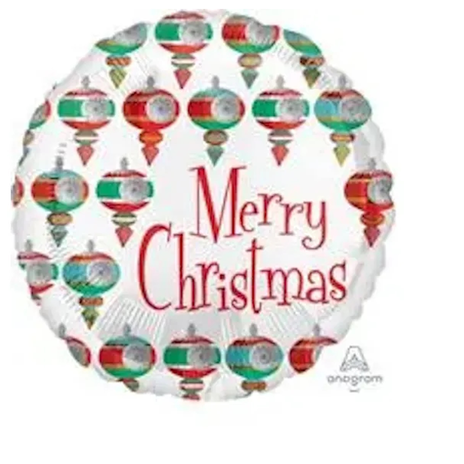 Merry Christmas Retro Baubles 45cm Foil Balloon