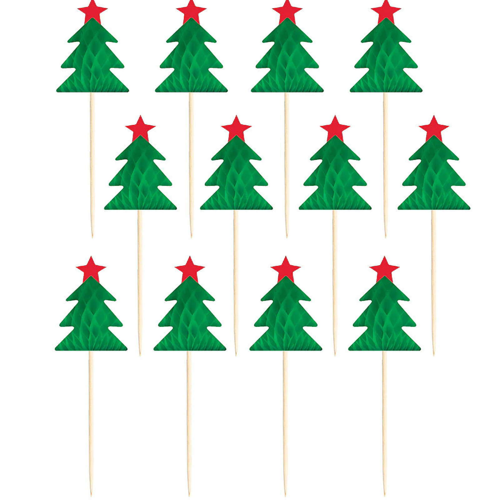 Christmas Tree Honeycomb Picks (Pack of 12)