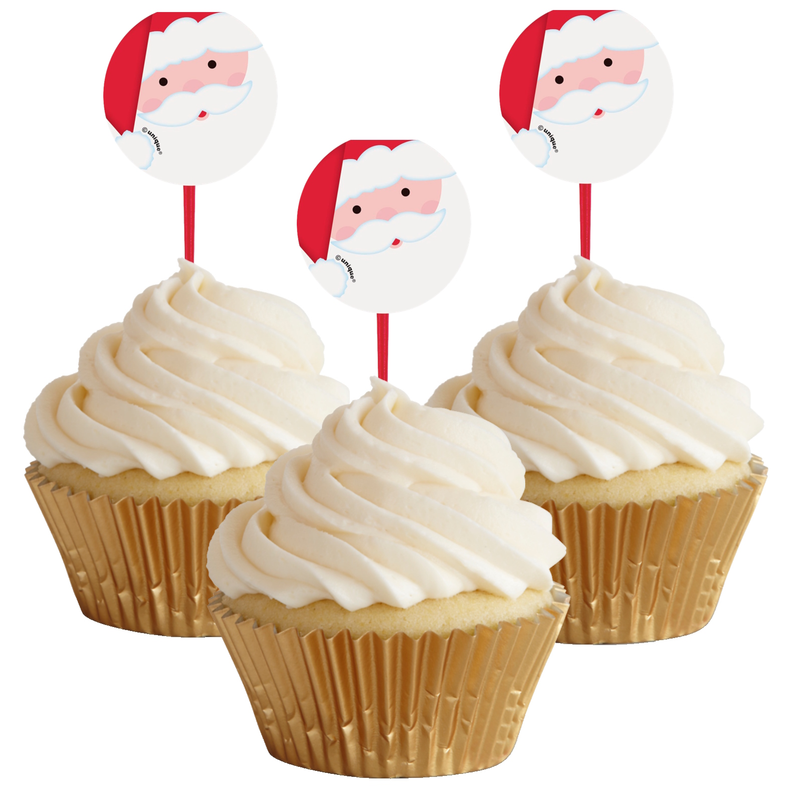 Santa Cupcake Picks (Pack of 8) 