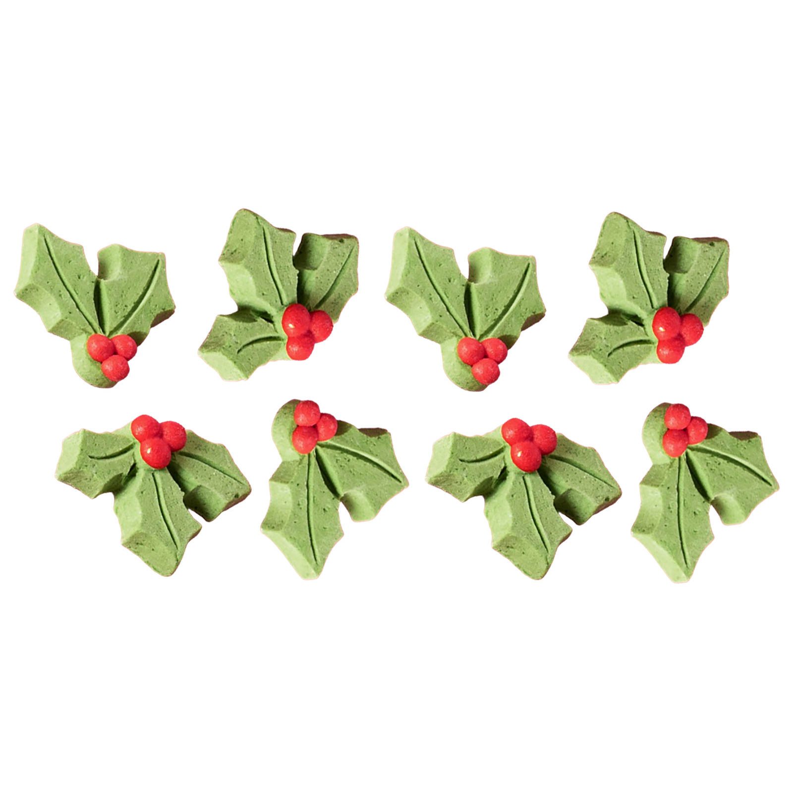 Christmas Holly Edible Sugar Cupcake Decorations (Pack of 8) 