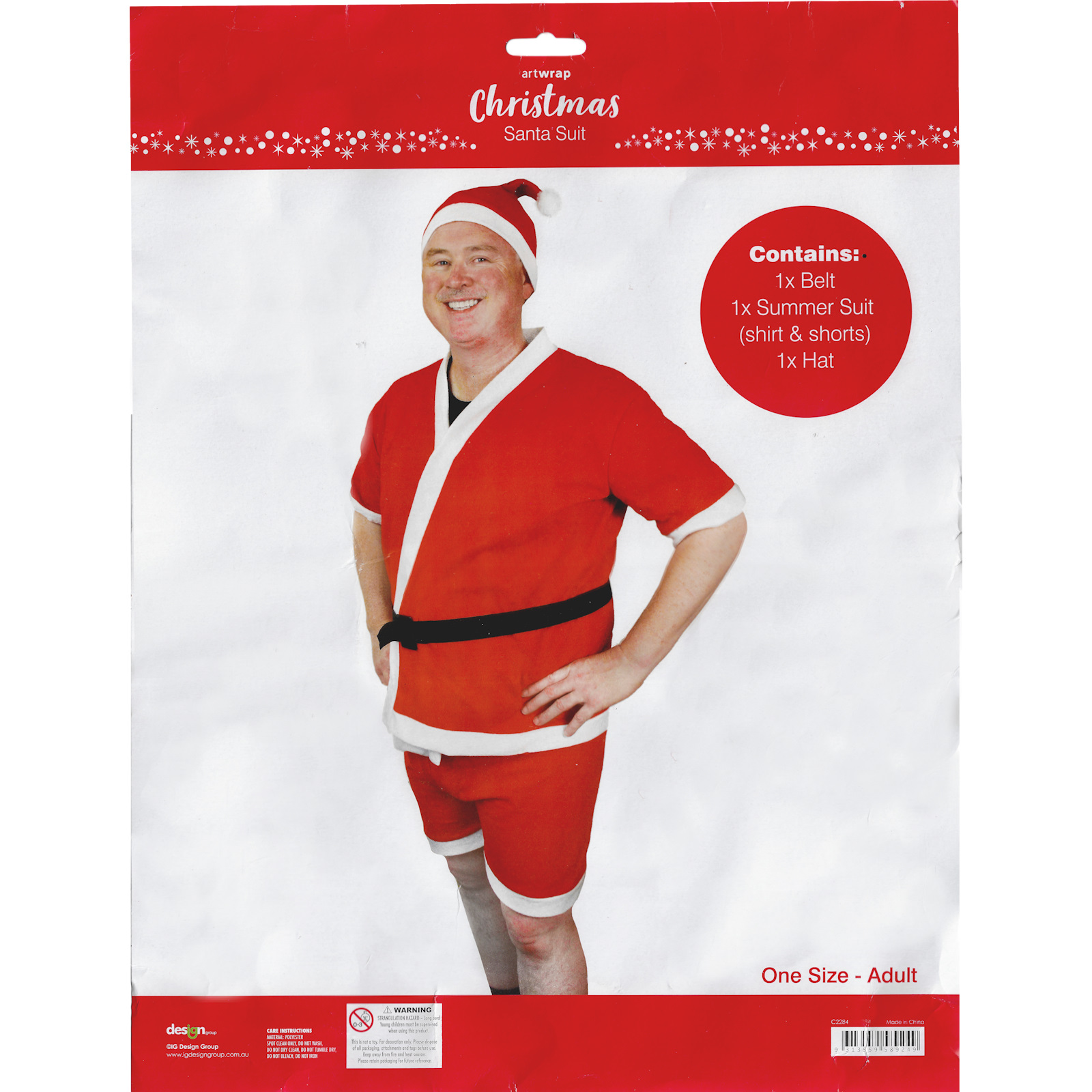 Adult Summer Santa Costume Christmas Occasion & Event Party