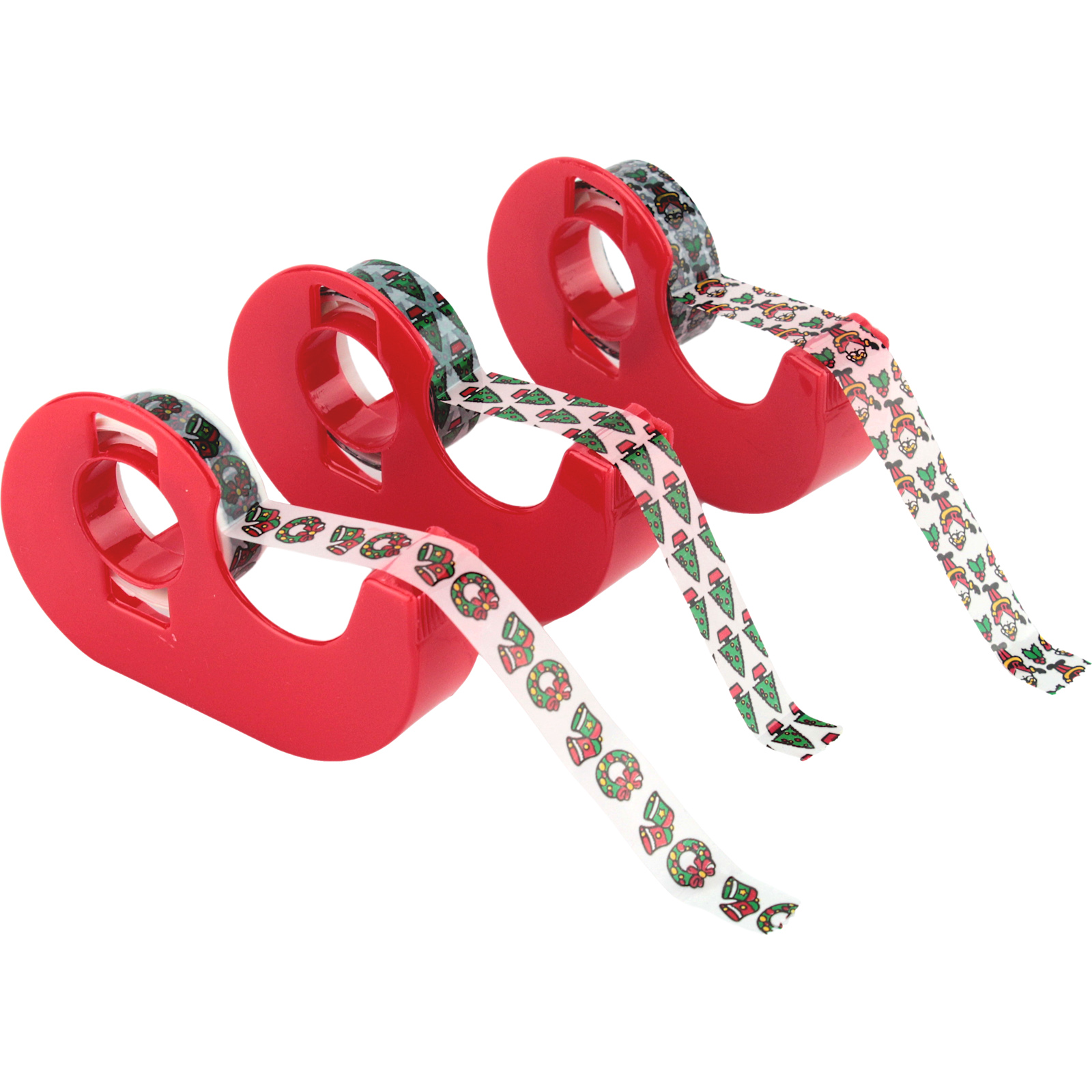 Christmas Sticky Tape With Dispensers (Pack of 3) 