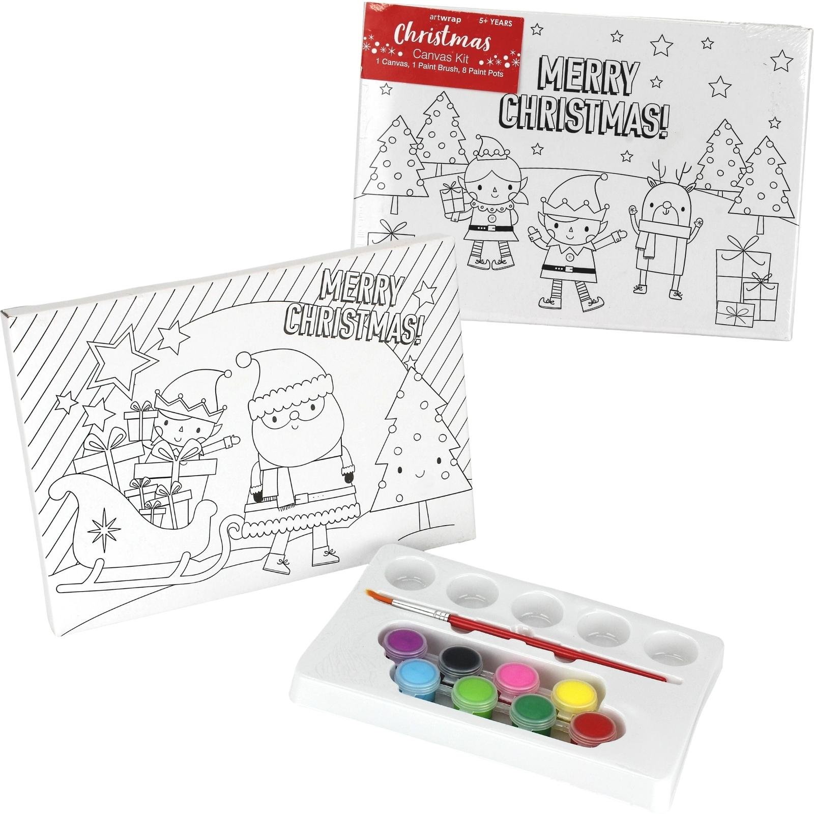 Mini Christmas Colour Your Own Canvas