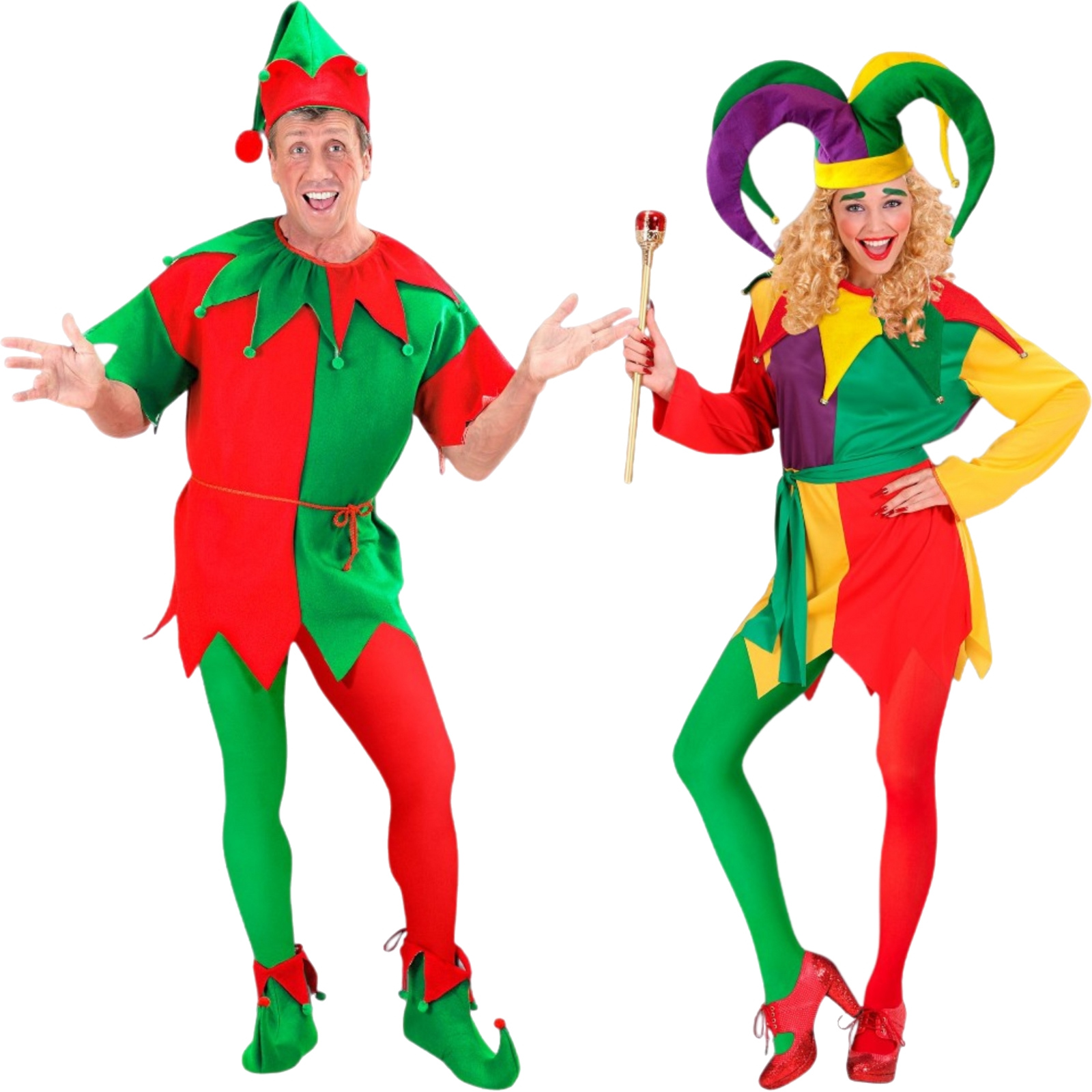 Adult Green and Red Elf Stockings 