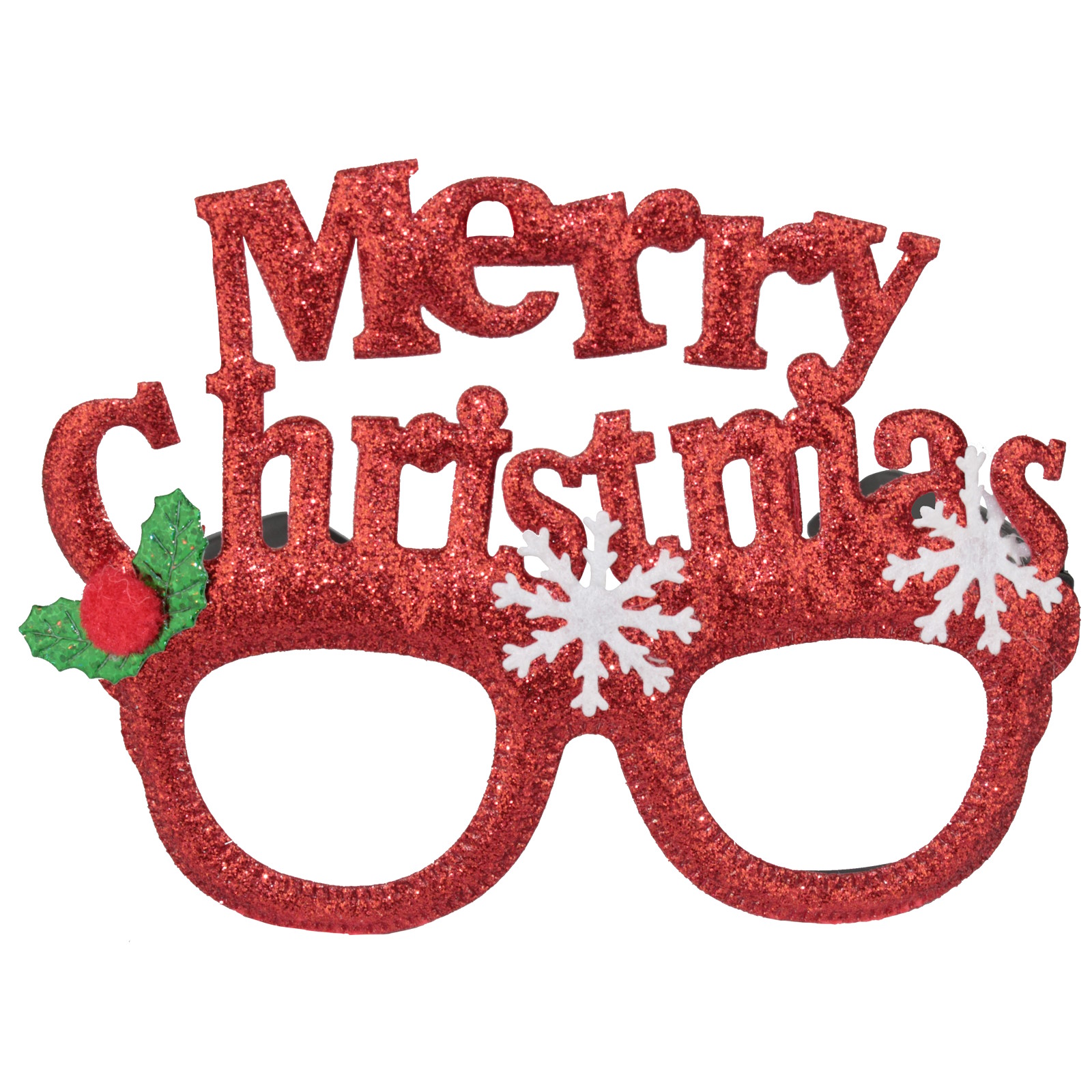Glitter Merry Christmas Novelty Christmas Glasses