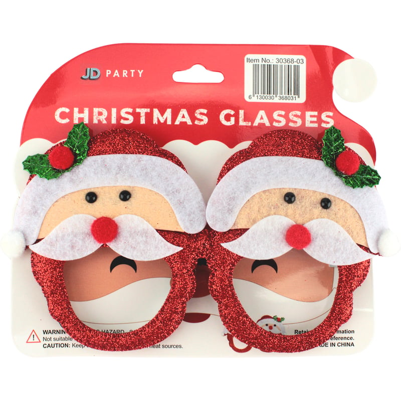 Santa Spectacles Glitter Santa Novelty Christmas Glasses | Christmas | Occasion & Event ...