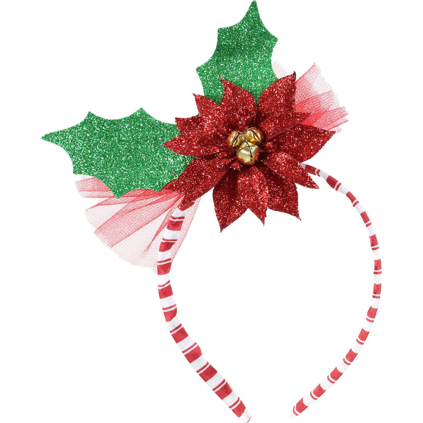 Christmas Holly and Poinsettia Headband 