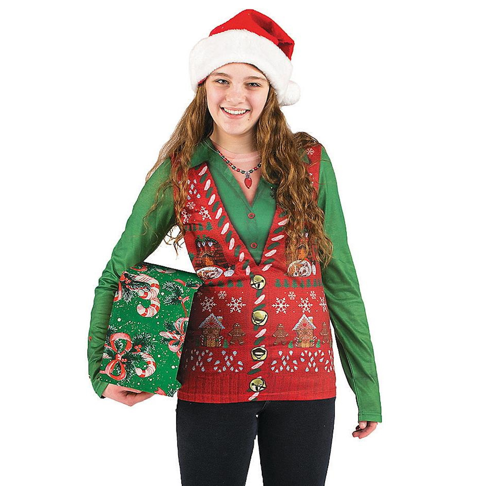 Ugly Christmas Vest Adult Shirt Small