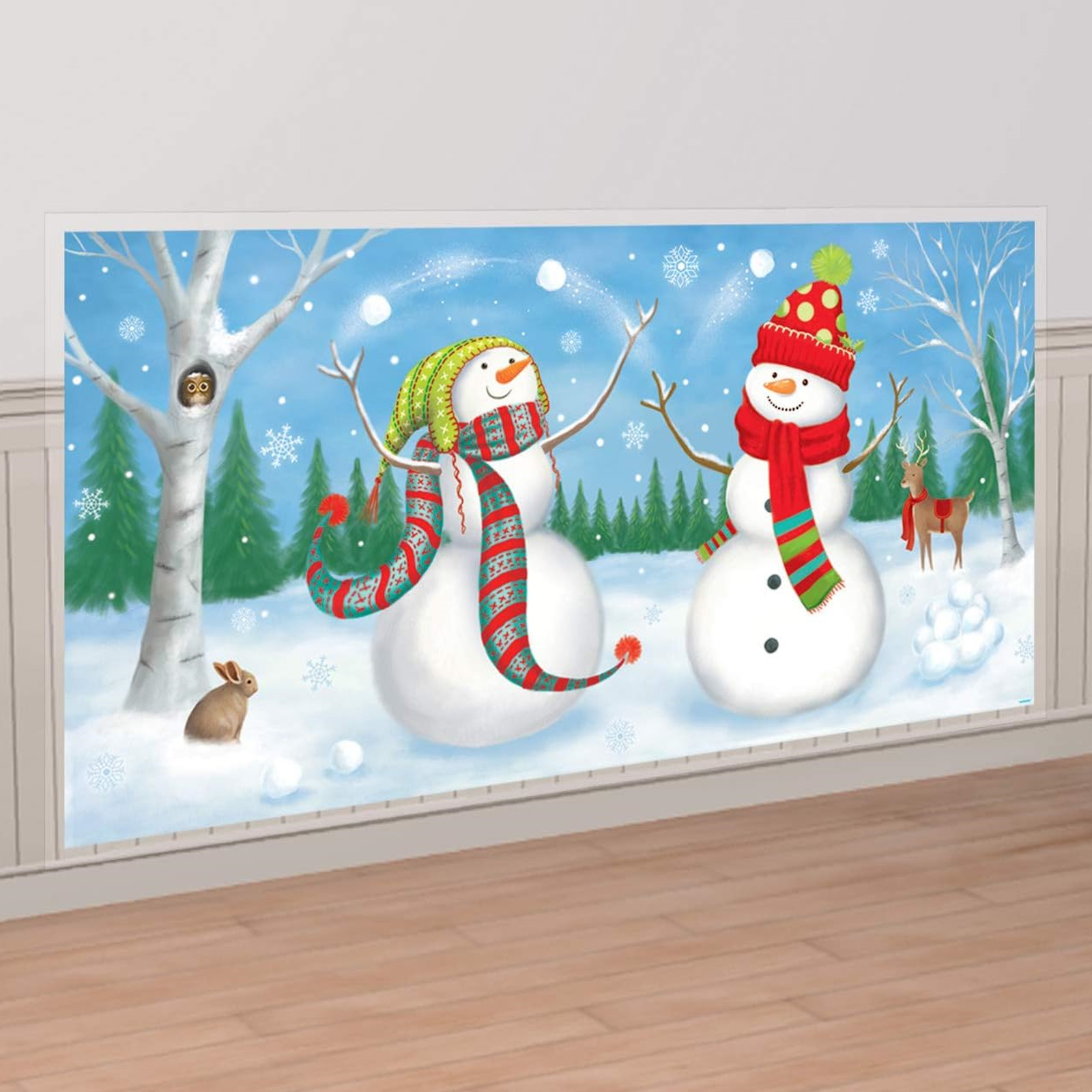 Whimsical Snowmen Scene Setter Wall Decorating Kit