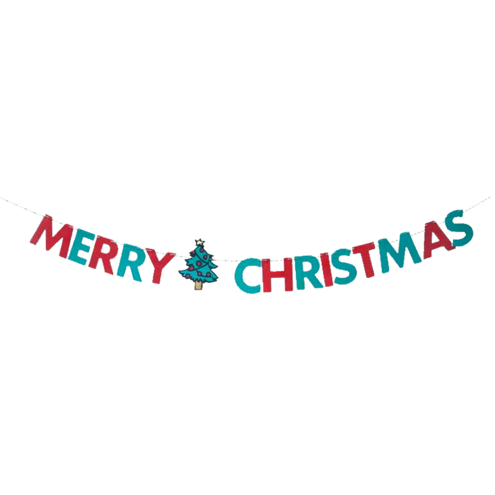 Red & Teal Merry Christmas Letter Banner