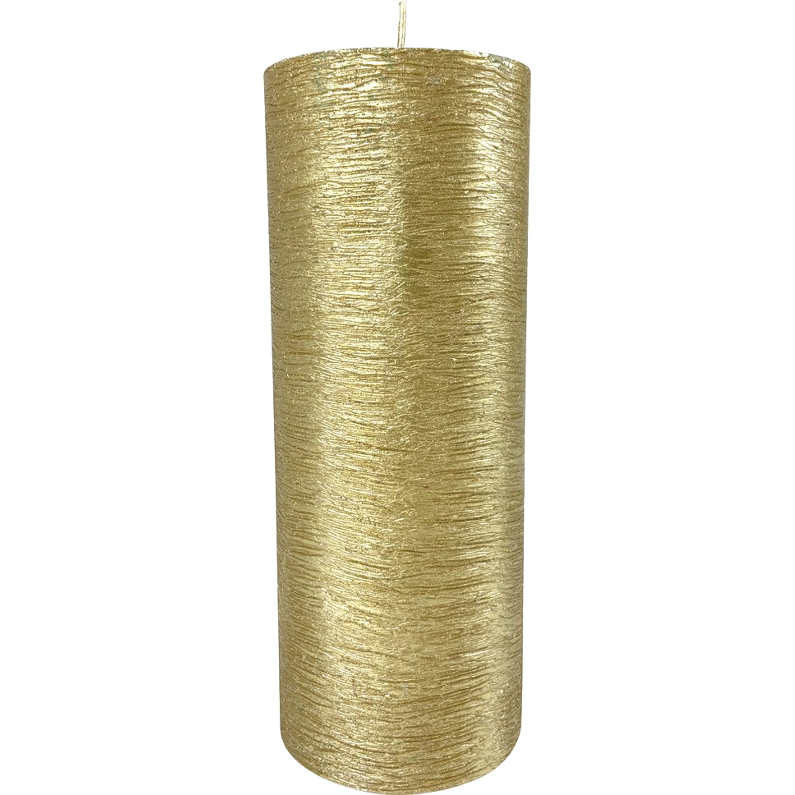 Frankie & Me Textured Gold Christmas Pillar Candle