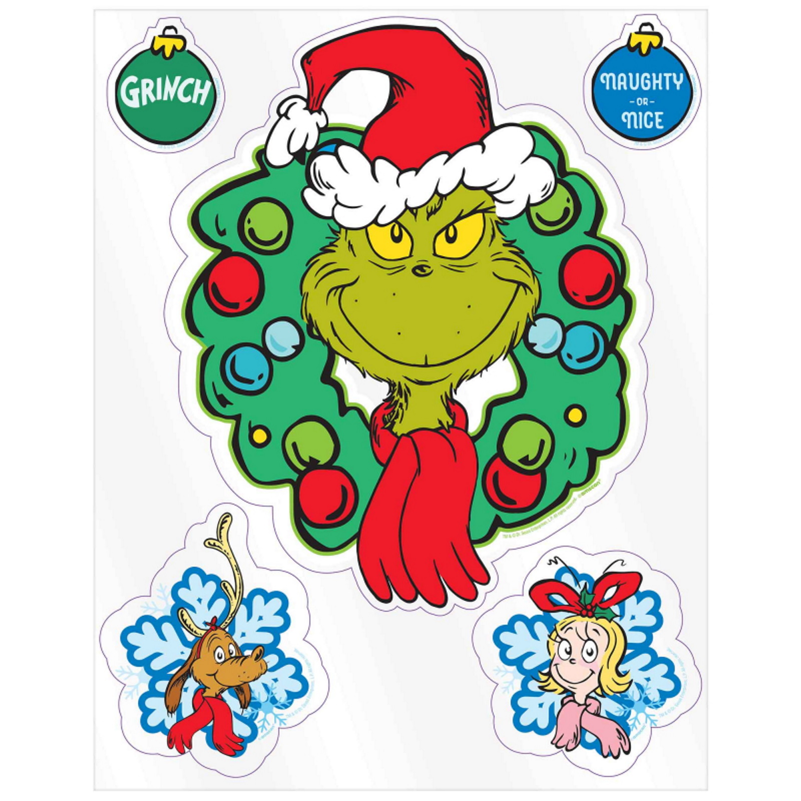 The Grinch Christmas Window Decorations (Pack of 5)