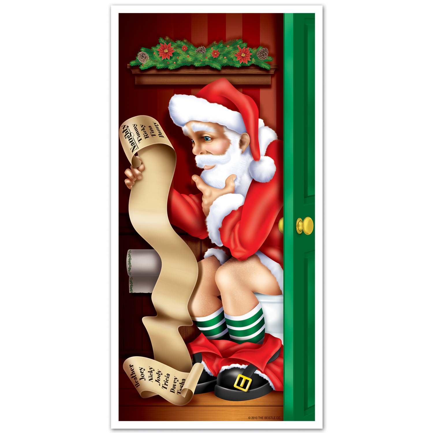 Santa Bathroom Door Cover