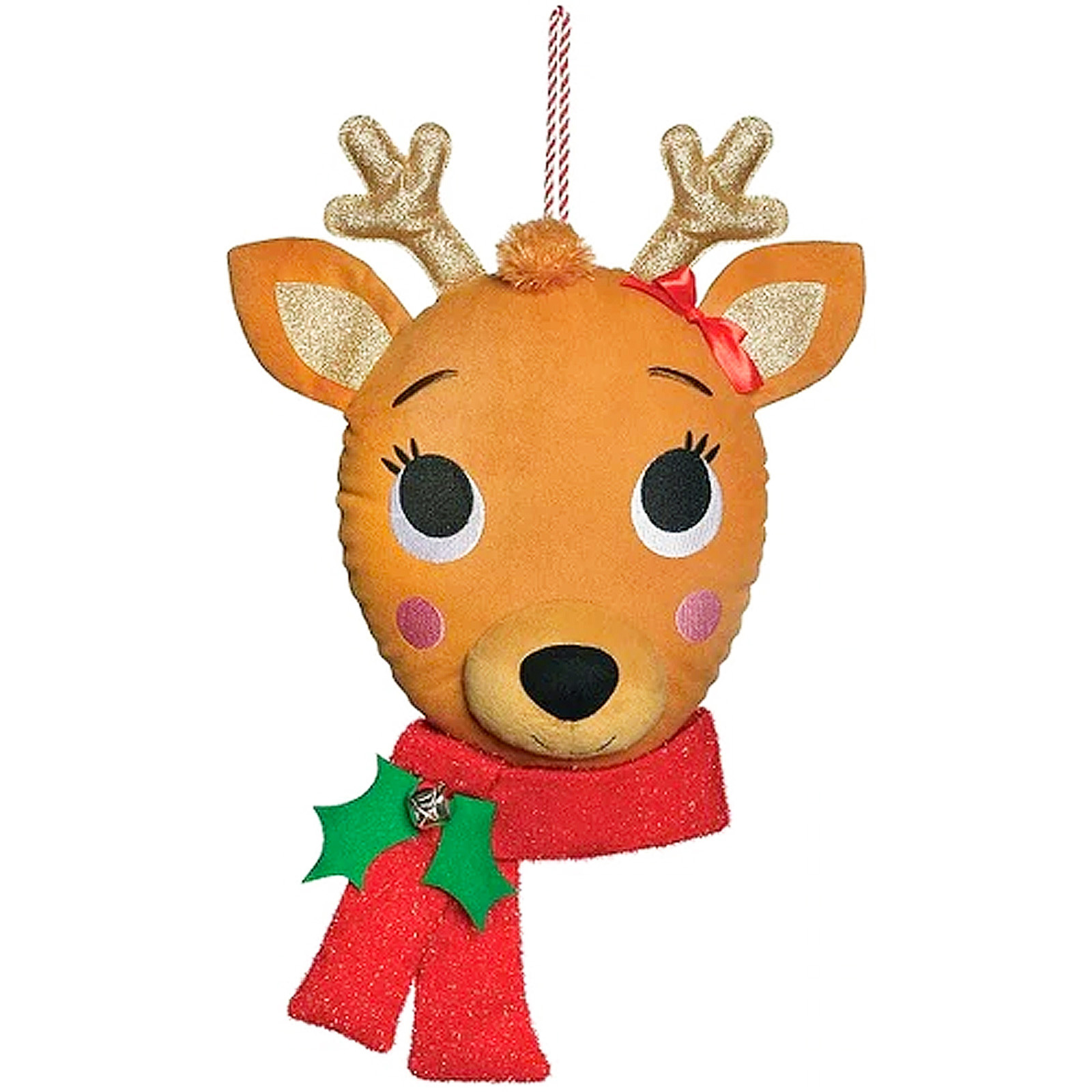 Plush Reindeer Head Hanging Decoration