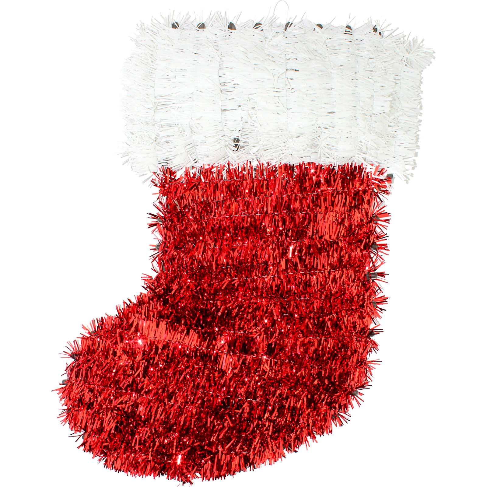 Santa Stocking Tinsel Wall Decoration