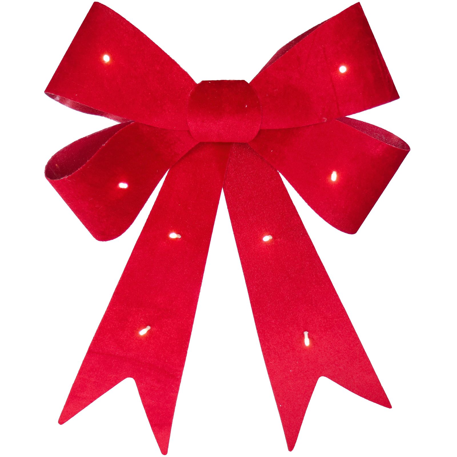Light Up Red Velour Bow Decoration 43cm