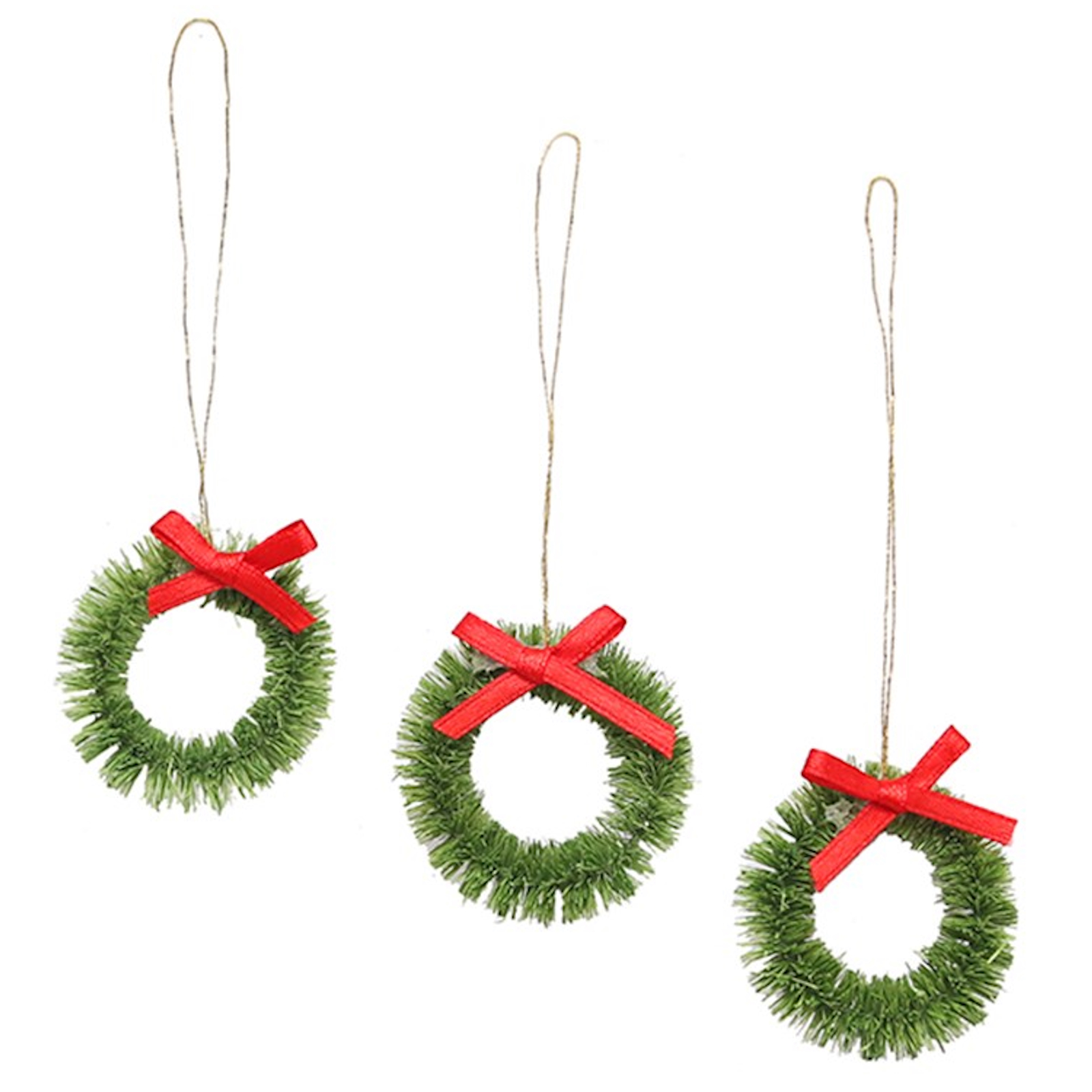 Mini Wreath Tree Ornaments (Pack of 3)