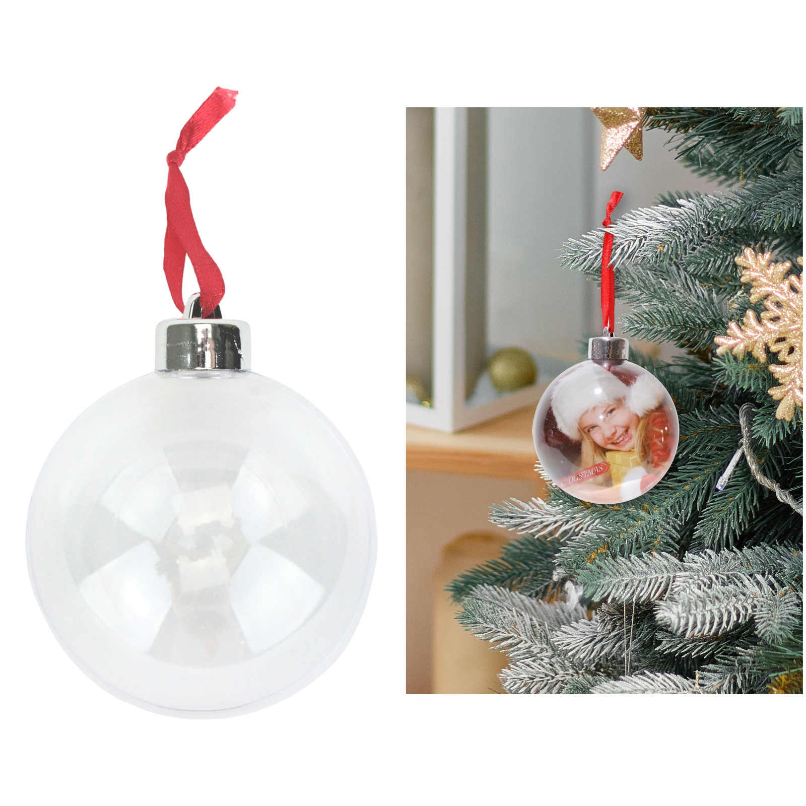 Clear Photo Bauble 8cm