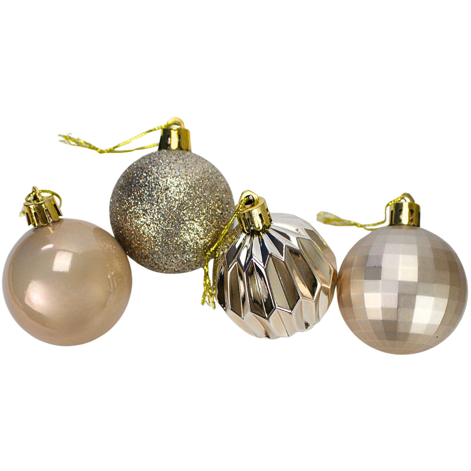 Assorted Gold Christmas Tree Baubles (Pack of 10)