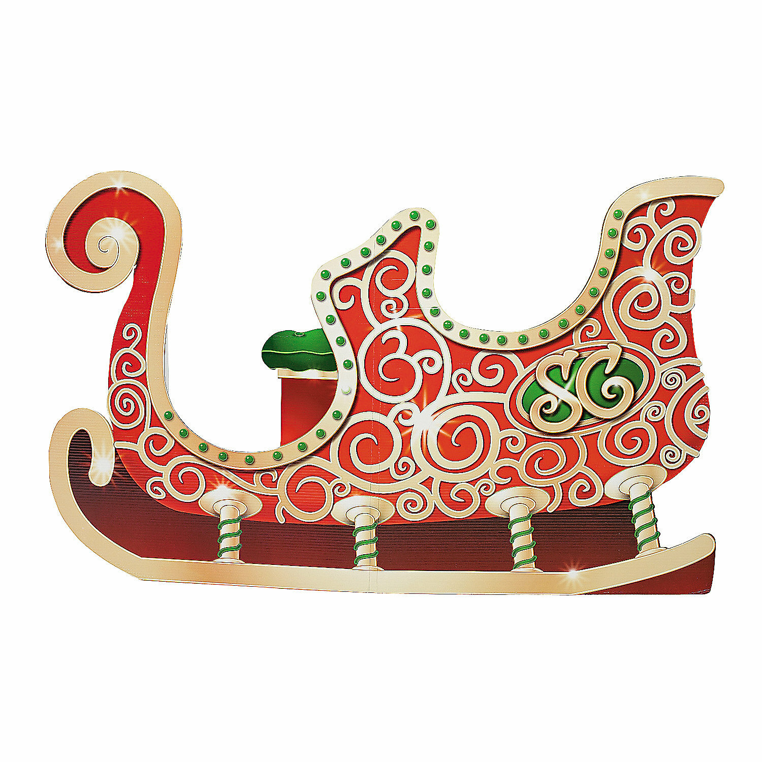 Santa's Sleigh Stand Up Decoration *DAMAGED*