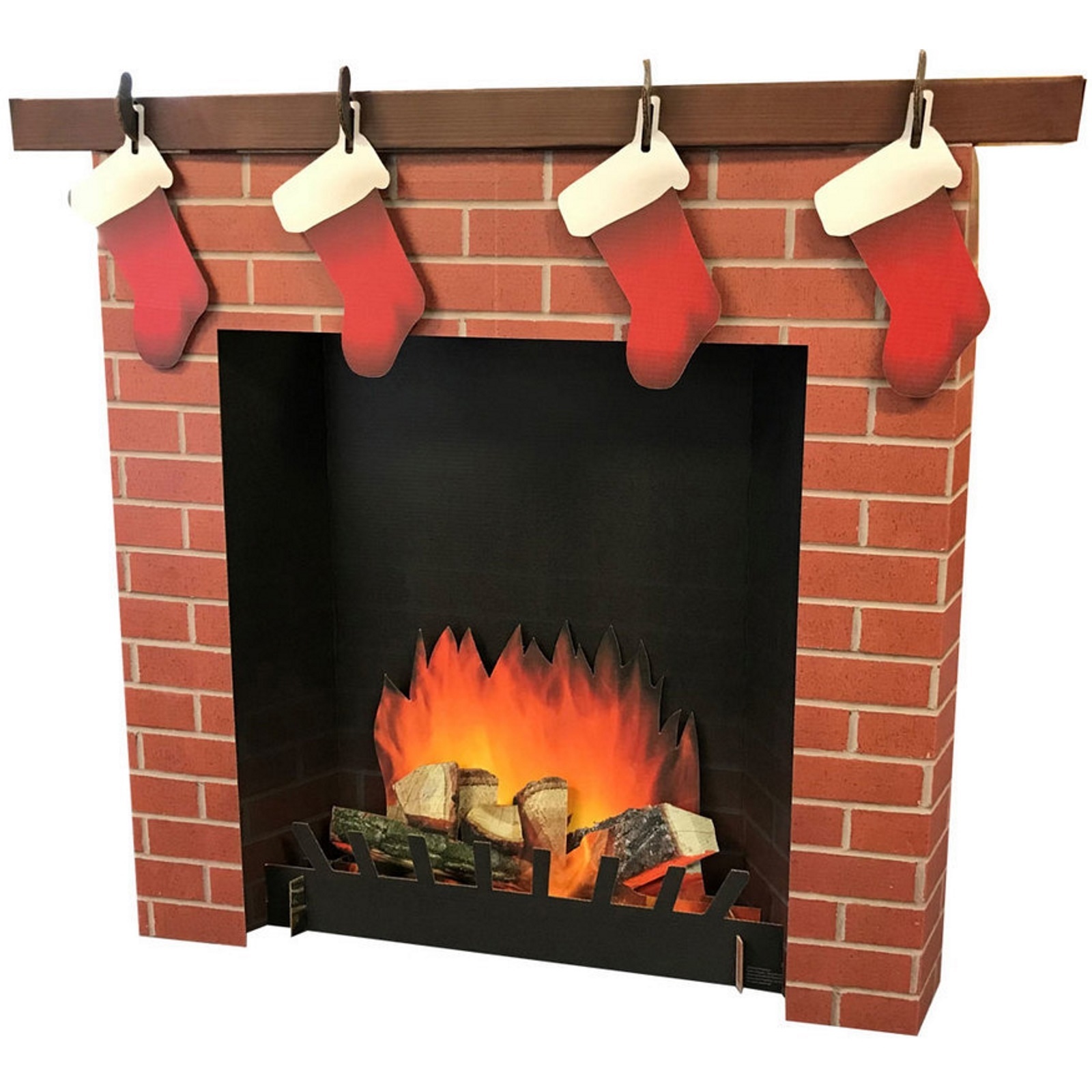 3D Christmas Fireplace Stand Up Decoration
