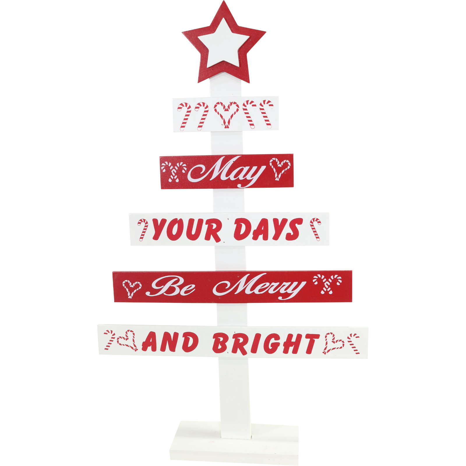 Whimsical Wooden Christmas Tree Decoration 45cm 