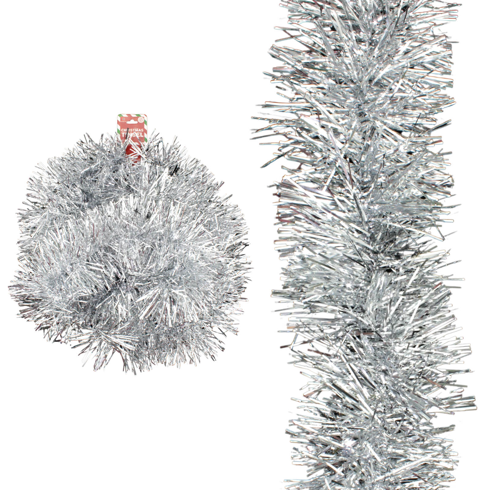 Silver Plush Christmas Tinsel (2m) 