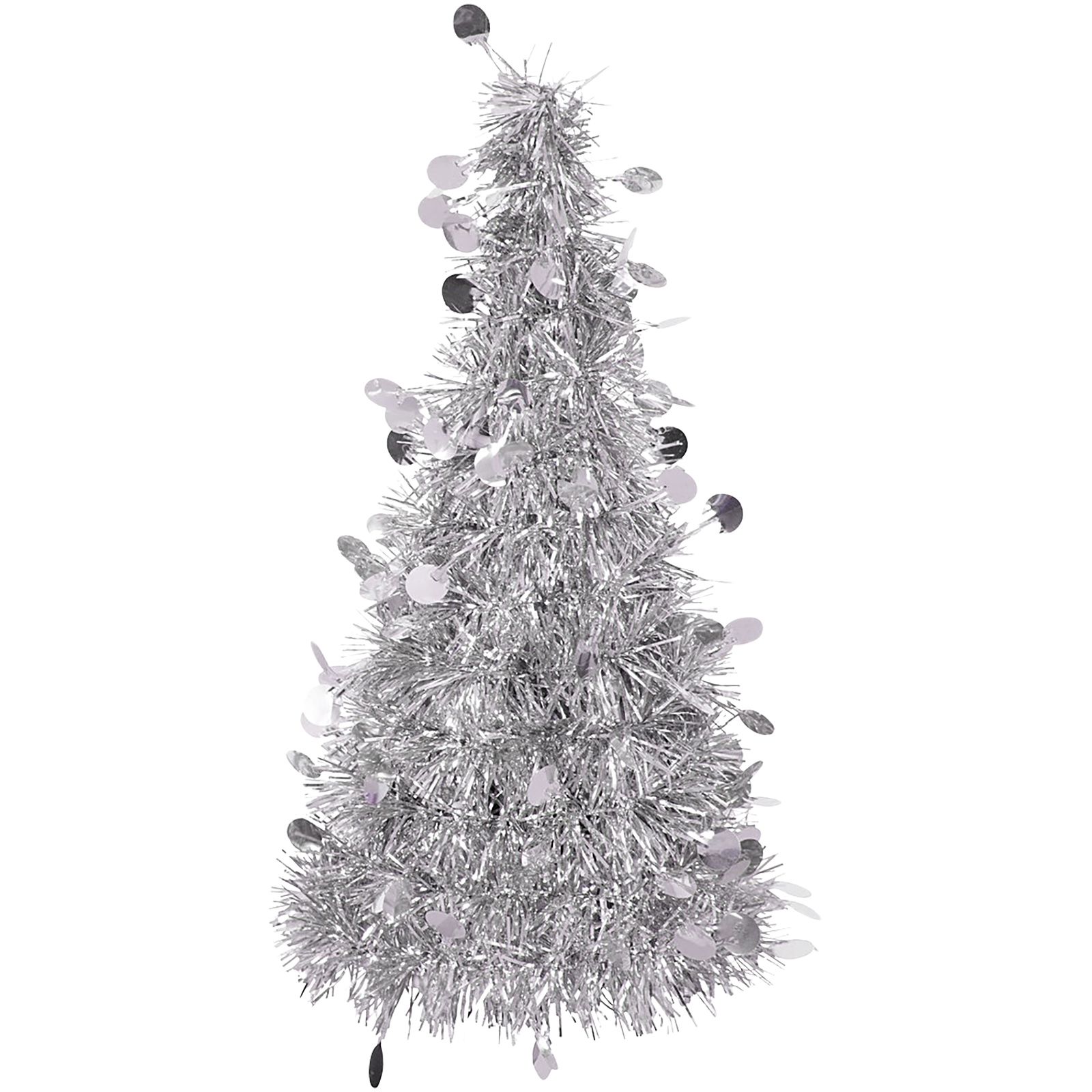 Silver Tinsel Tabletop Christmas Tree 26cm 