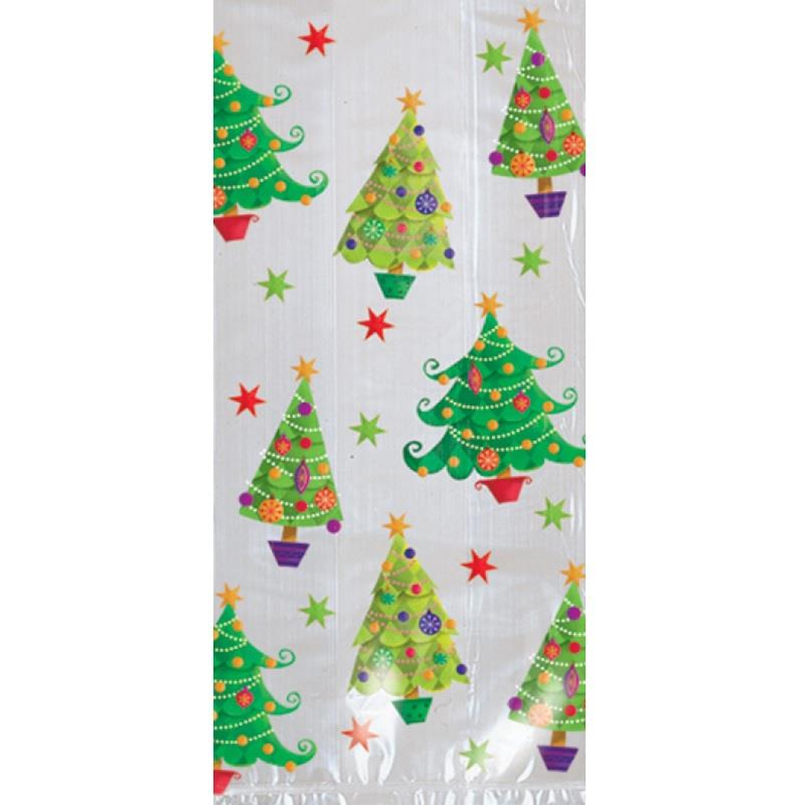 Christmas Trees Cellophane Treat Bags 24cm (Pack of 20)