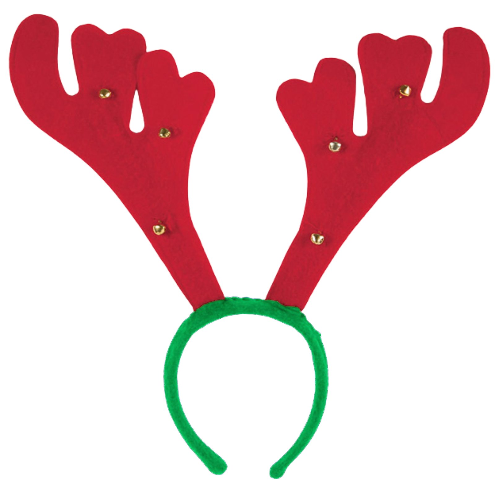 Red Reindeer Antlers Headband with Bells