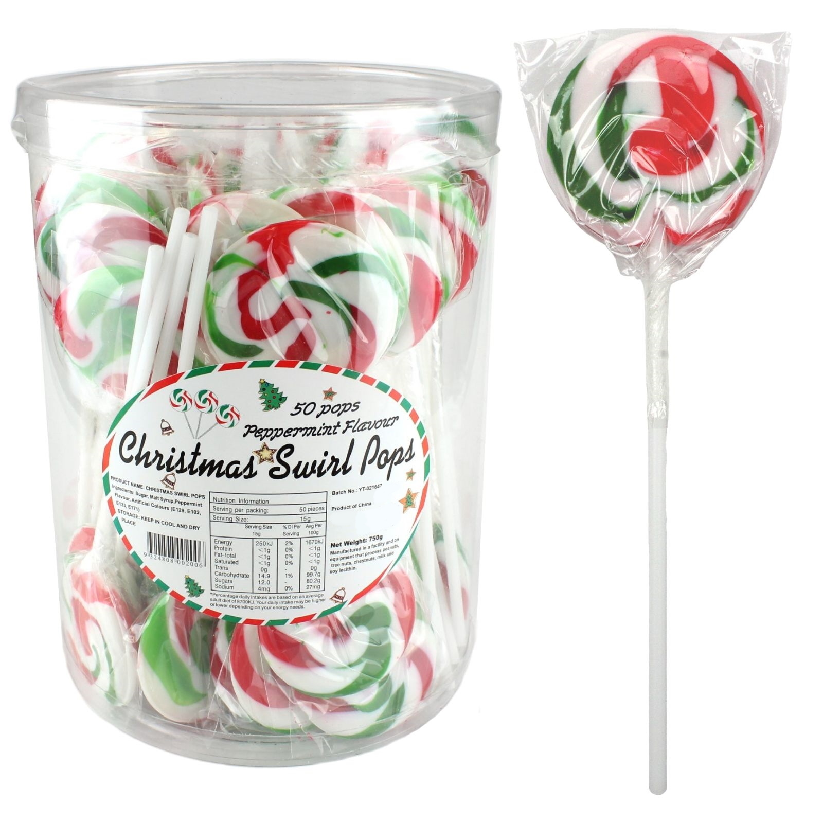 Christmas Swirl Lollipops (Pack of 50)