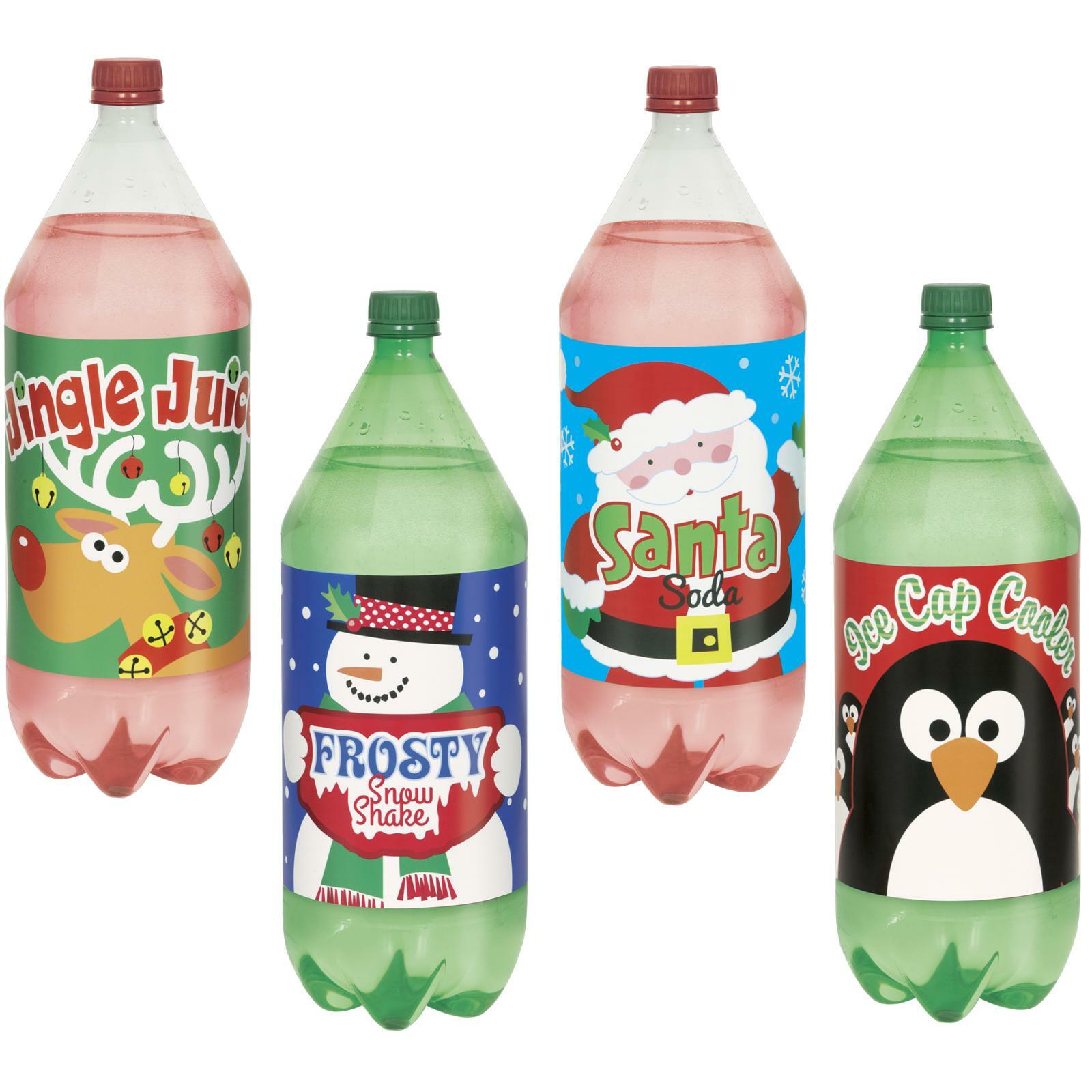 Christmas Soda Bottle Labels (Pack of 4)