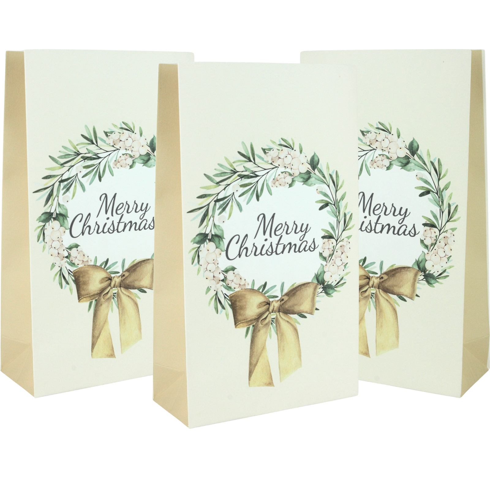 Gilded Wreath Paper Lolly / Treat Bags (Pack of 6)