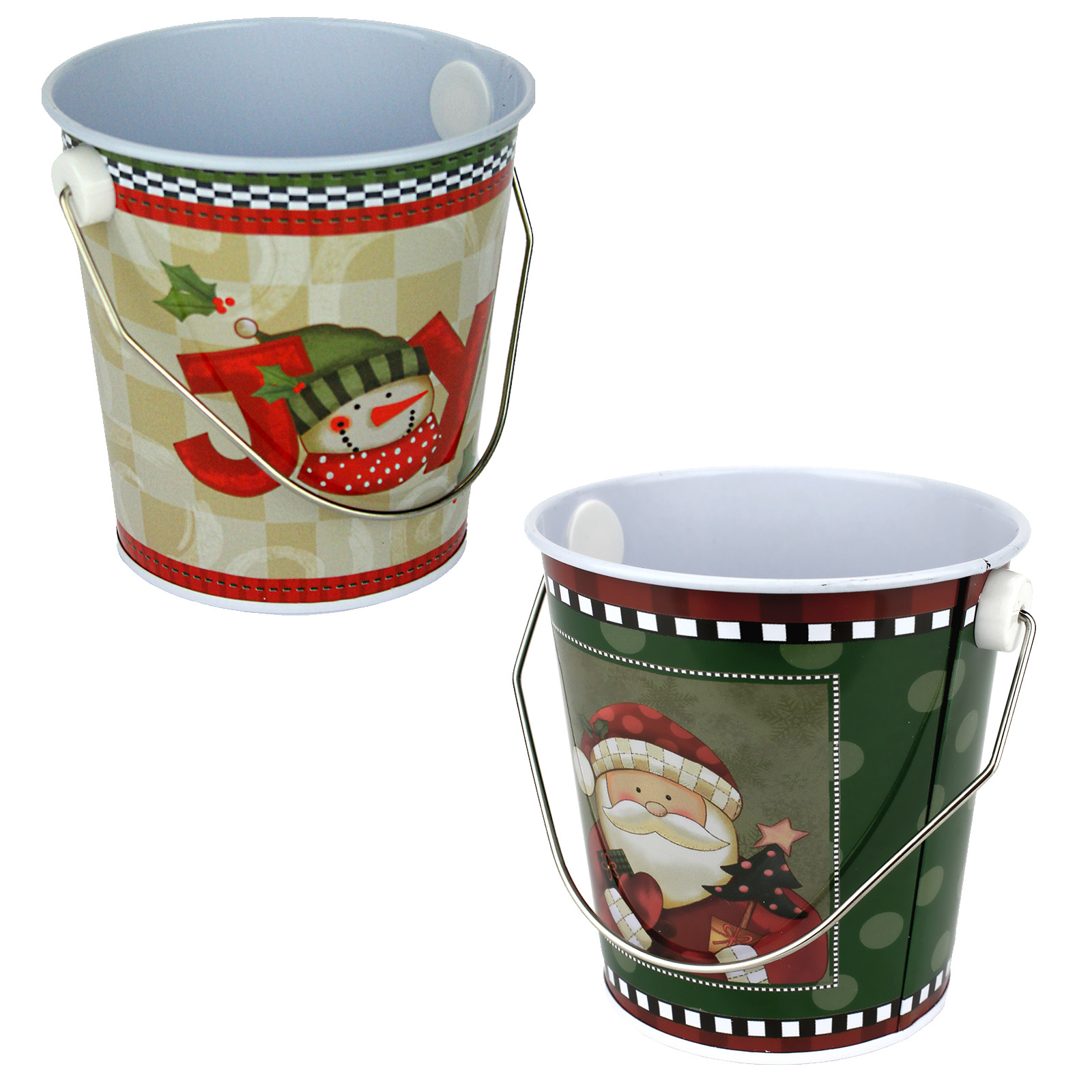 Christmas Metal Favour Bucket 10cm 