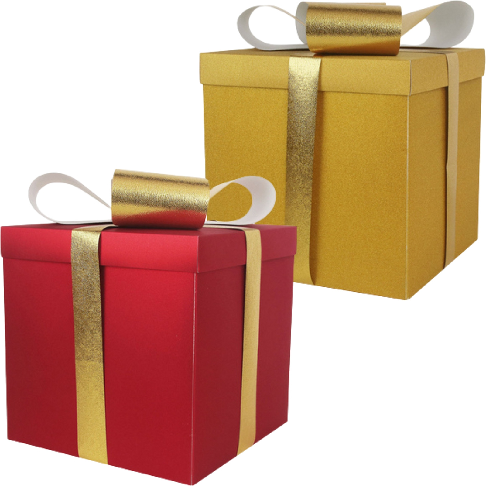 Metallic Red and Gold Gift Box 30cm (1 Only)  