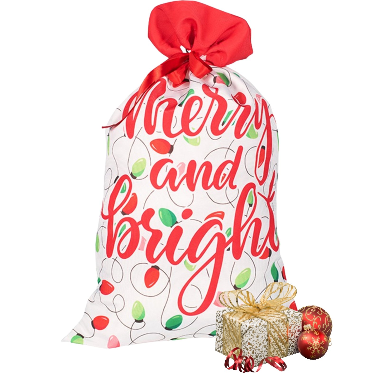 Merry And Bright Santa Gift Sack 80cm