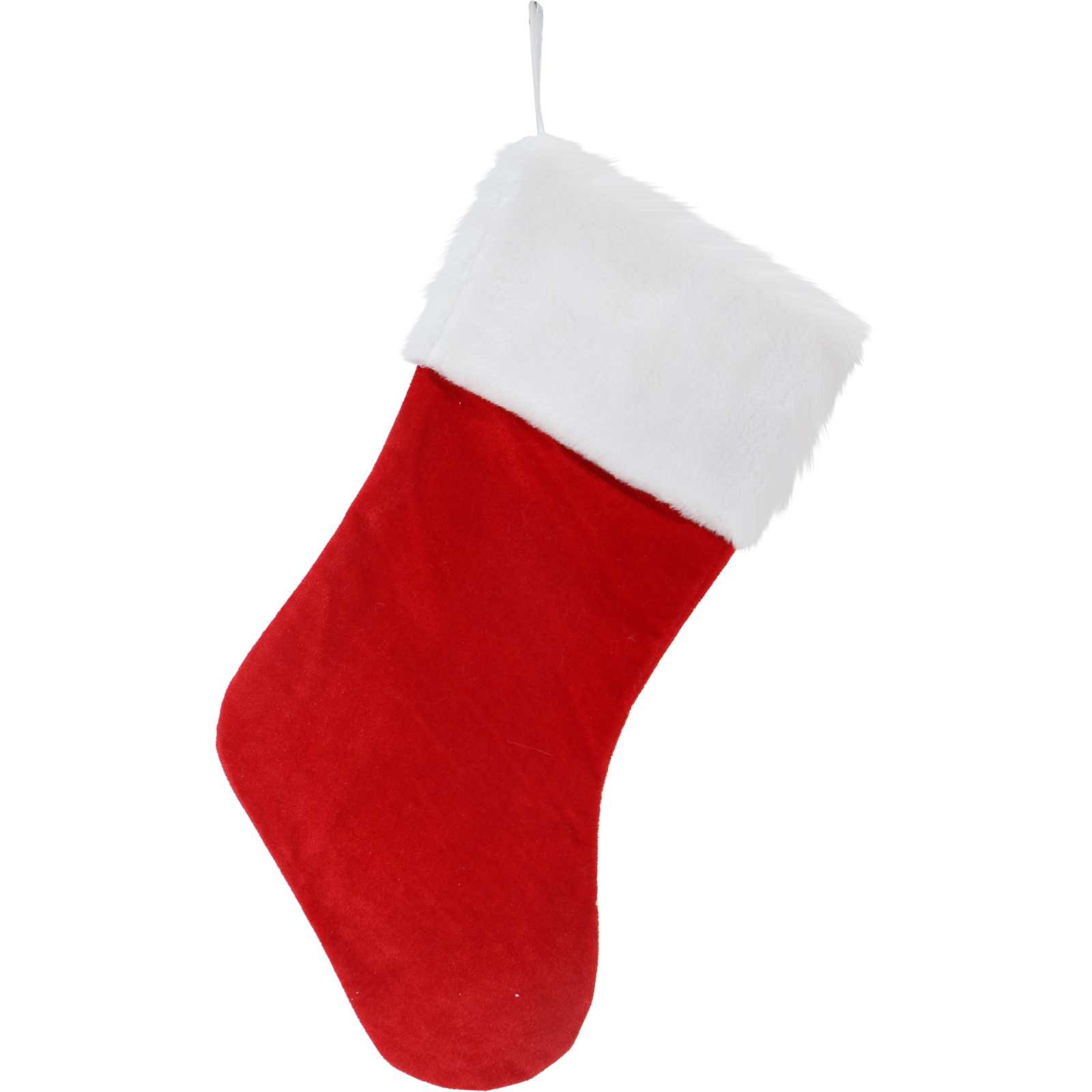 Red and White Plush Christmas Stocking