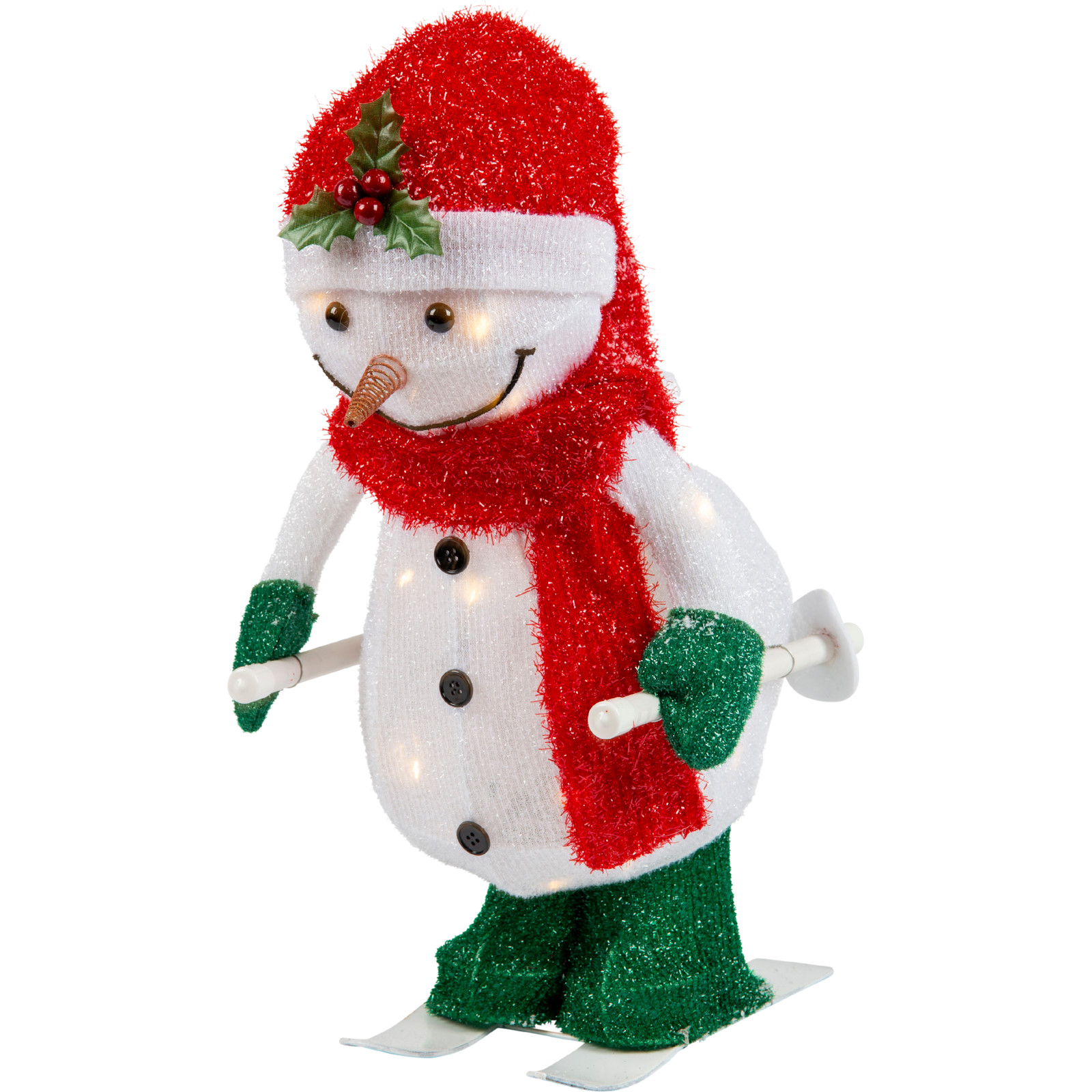 LED Skiing Animated Snowman Warm White 50cm 