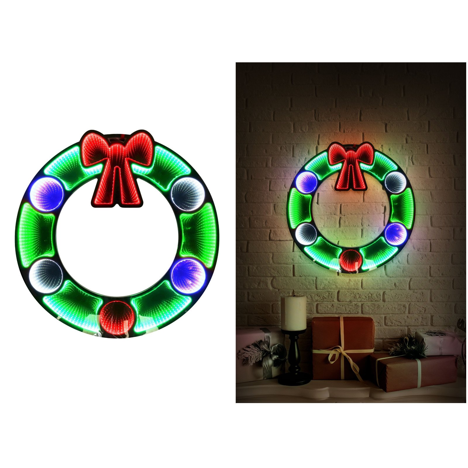 Infinity Wreath Hanging LED Christmas Light 58cm 