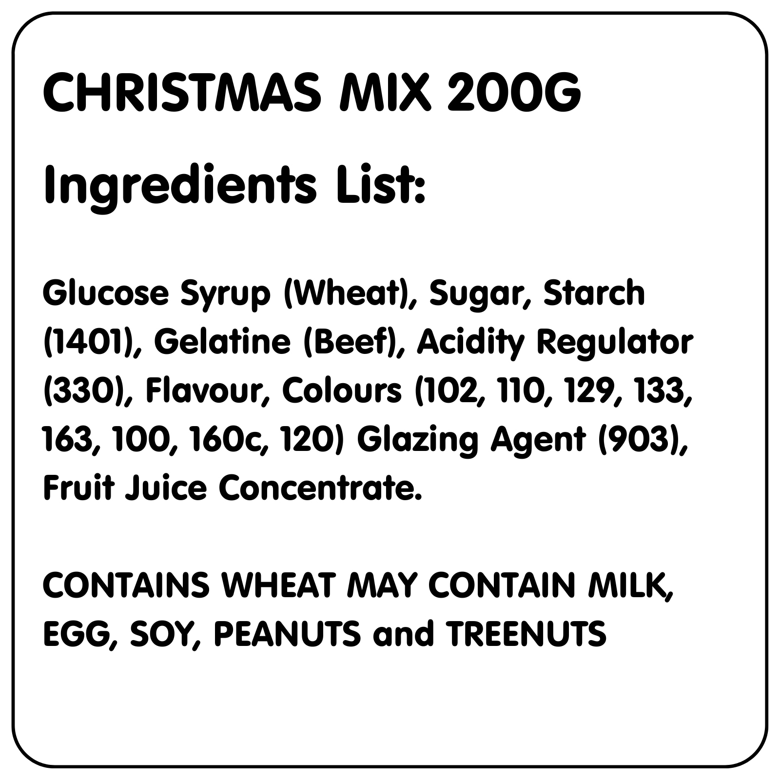 Christmas Party Mix Lollies (200g) Christmas Occasion & Event Party